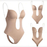 U-Cut Bra Bodysuit Beige (Nassau)
